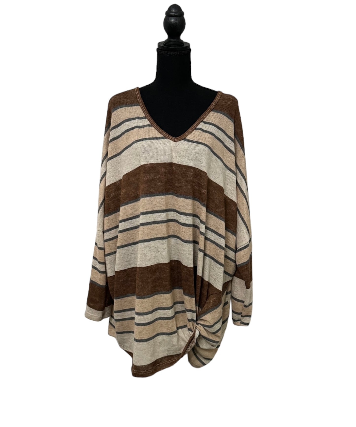 Stripe Knot Front Top #8