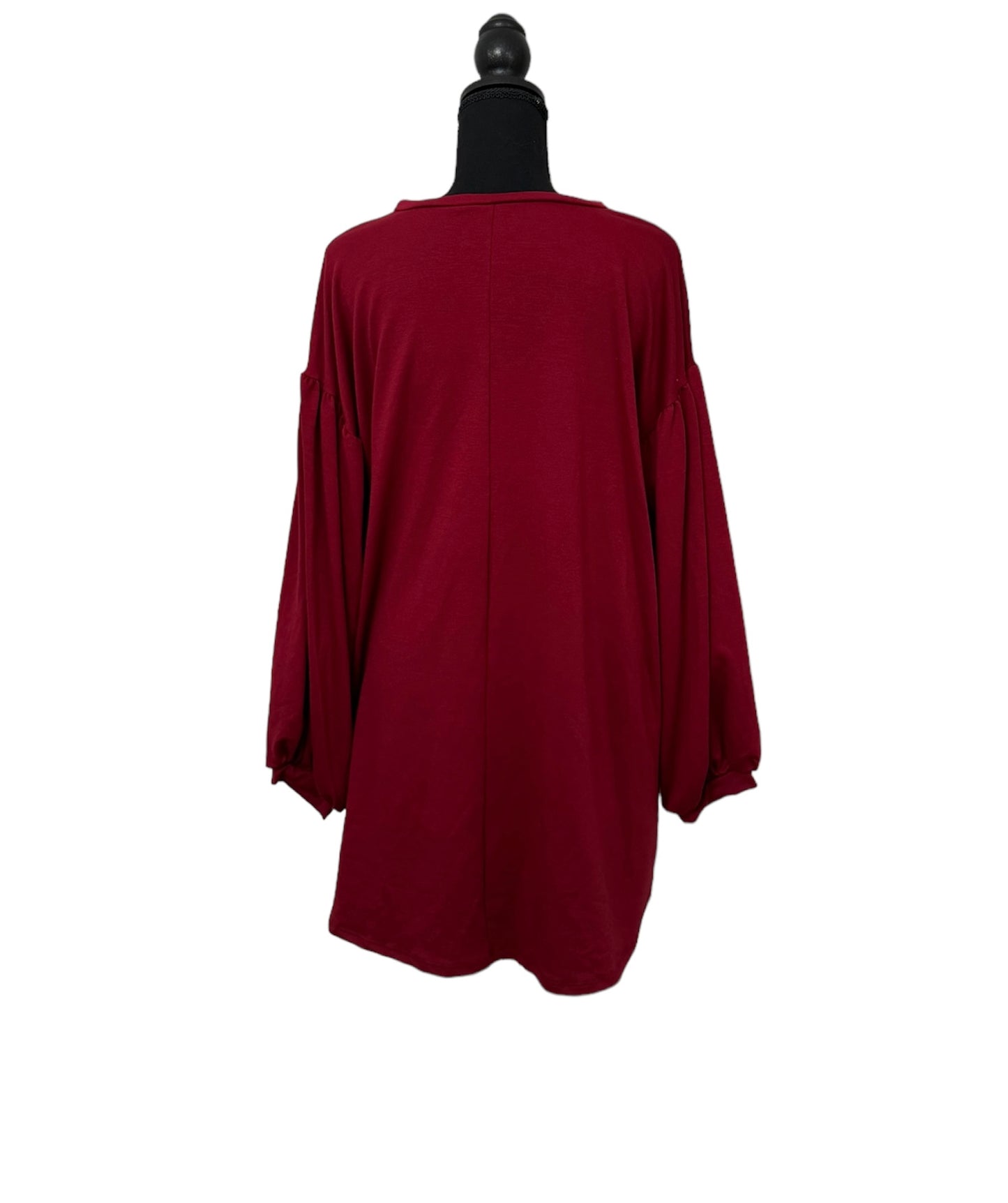 Maroon Long Sleeve Dress