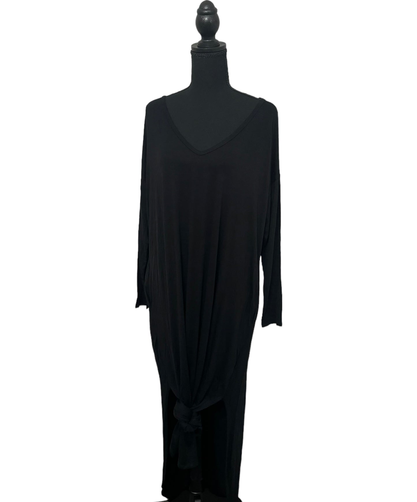 Solid Black Pocket Dress #40