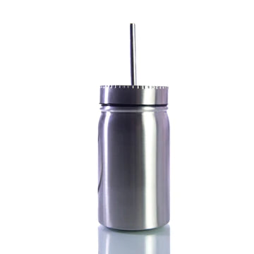 17OZ MASON JAR TUMBLER W/ STRAW