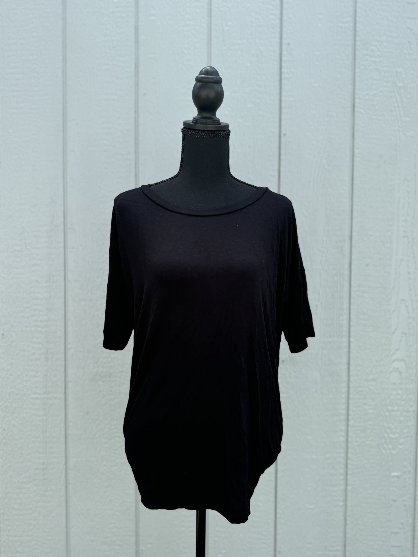 Solid Black Tie Back Top