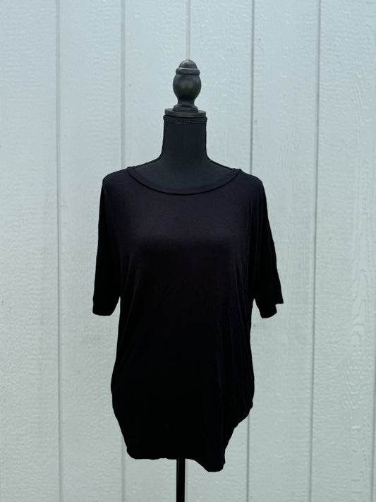 Solid Black Tie Back Top