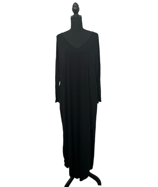 Solid Black Pocket Dress #40