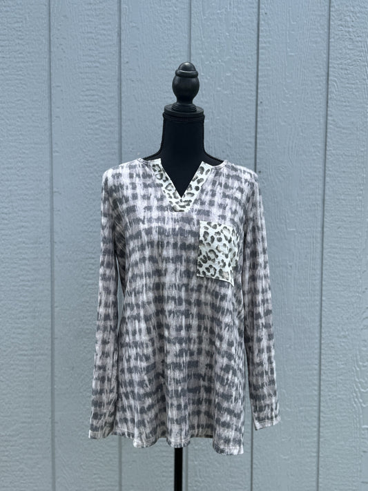 Charcoal Animal Pocket Top
