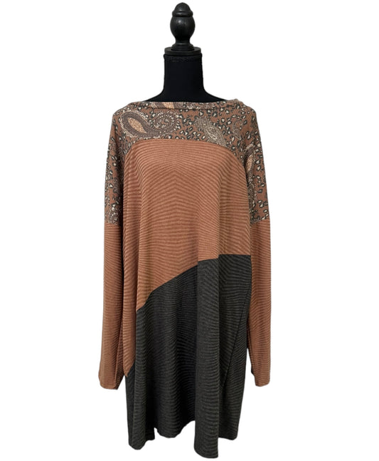 Animal Print Color Block Dress