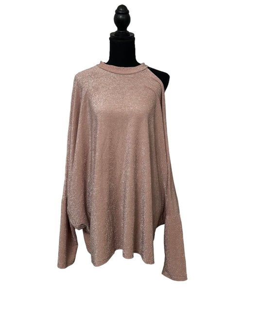 Shimmer Pink One Cold Shoulder Top #10