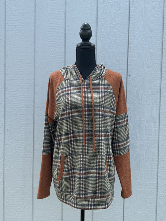 Rust Plaid Pullover