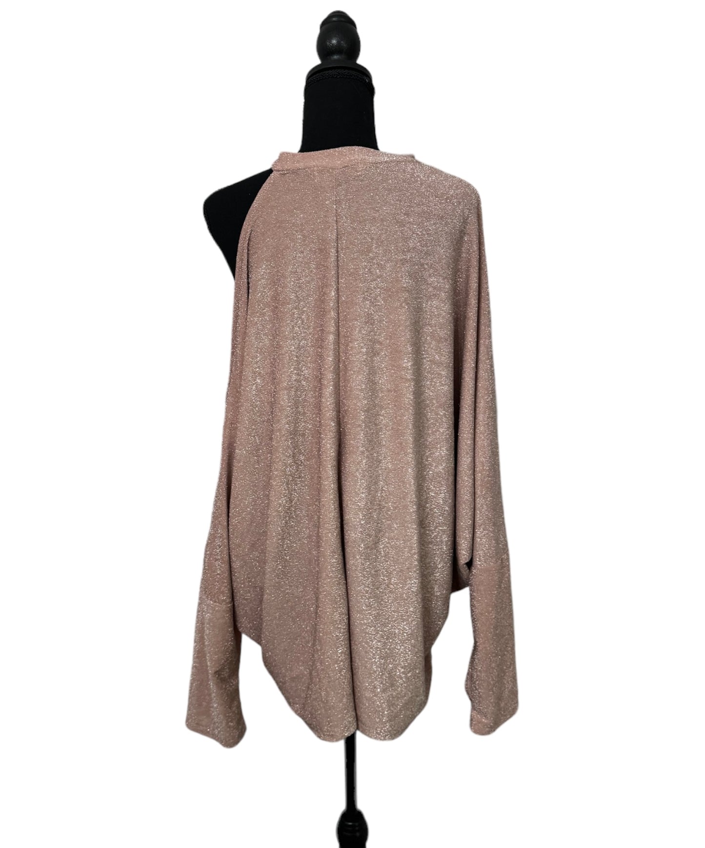 Shimmer Pink One Cold Shoulder Top #10