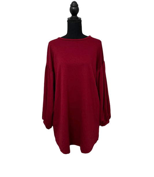 Maroon Long Sleeve Dress