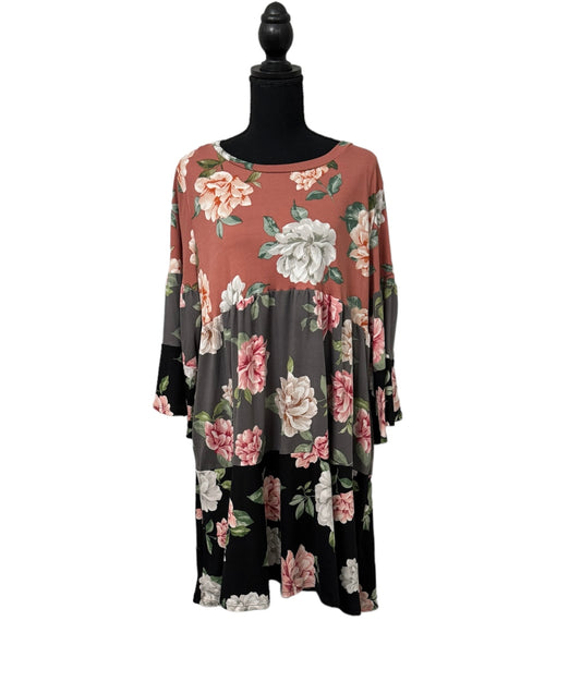 Floral Flare Sleeve Dress #4