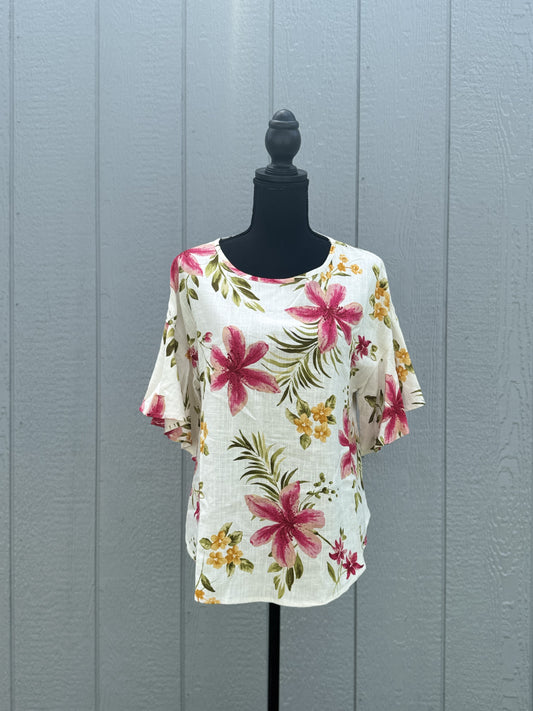 Floral Short Sleeve Blouse
