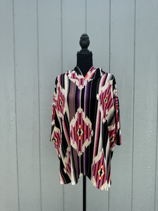 Aztec Hooded Top
