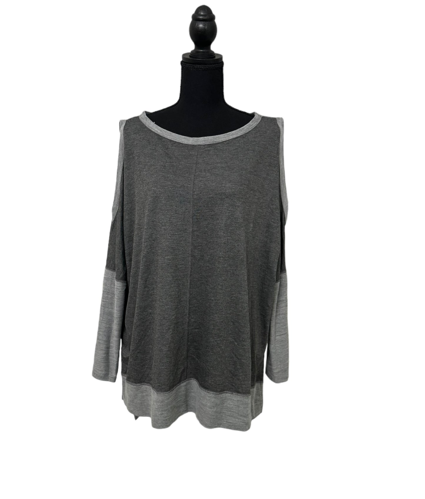 Gray Cold Shoulder Top #7