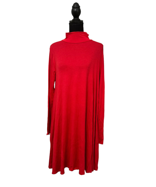 Solid Red Pocket Dress #15