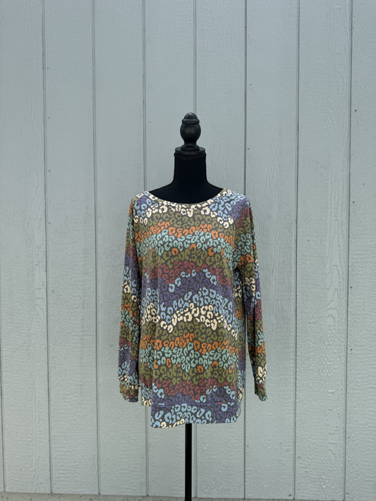 Animal Print Long Sleeve Top