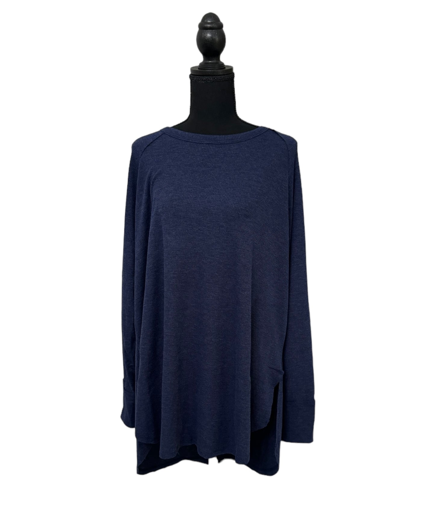 Blue Waffle Knit Top #34