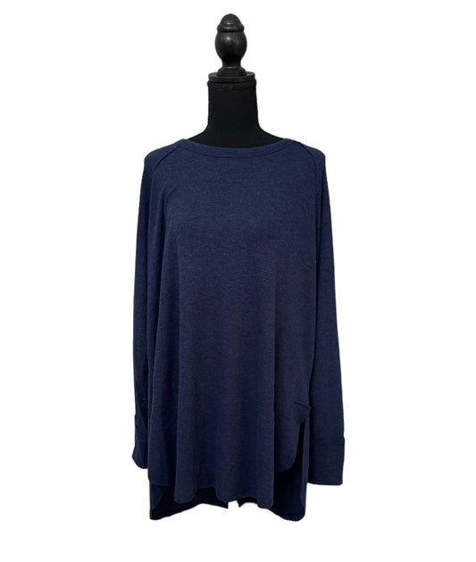 Blue Waffle Knit Top #34