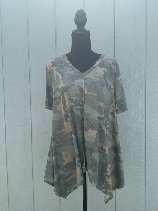 Camo Shark Bite Top