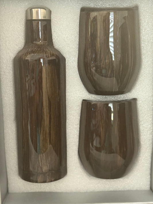 #30 (1) 17oz Wine Bottle (2) 12oz Stemless wine glasses